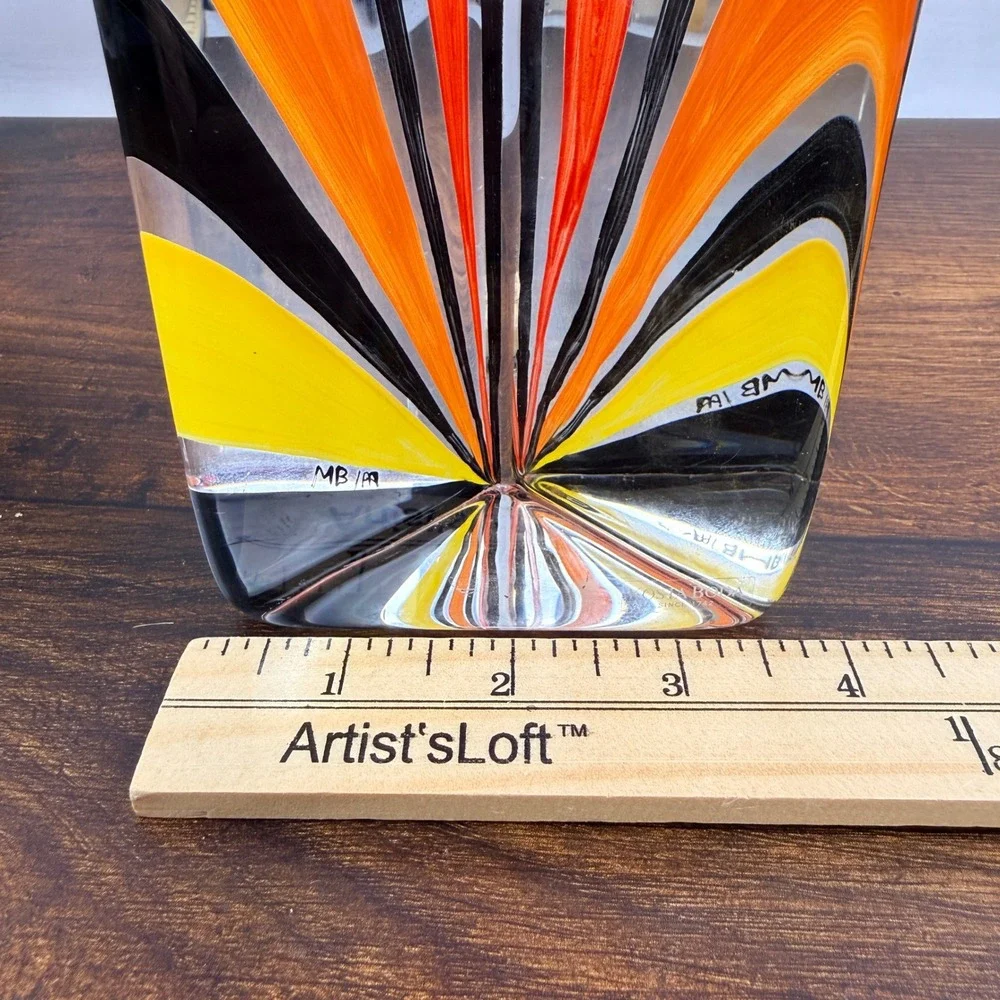 Kosta Boda Kaleidoscope Art Glass Sculpture Monika Backström Signed